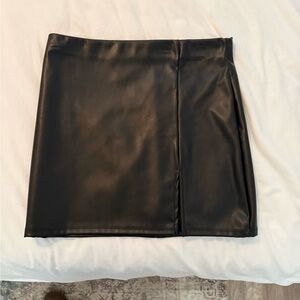 Black Faux Leather Mini Skirt